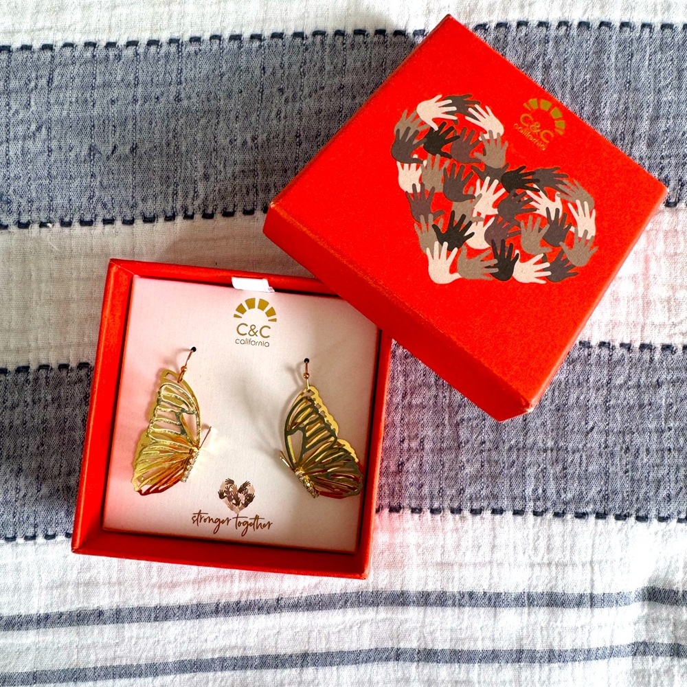C&C California Gold Filigree Drop Earrings